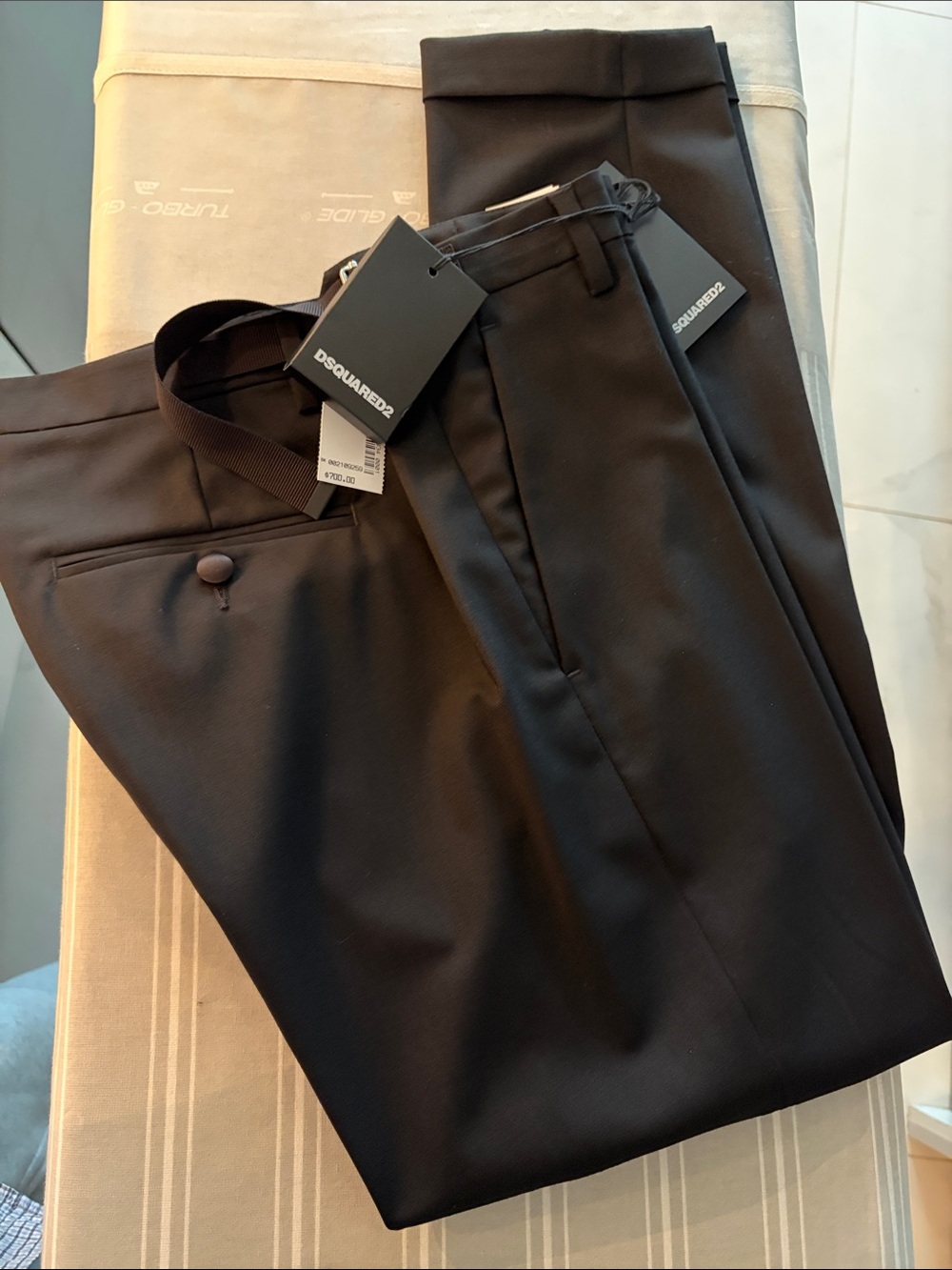 DSQUARED2 Black Formal Trousers with Branded Tag